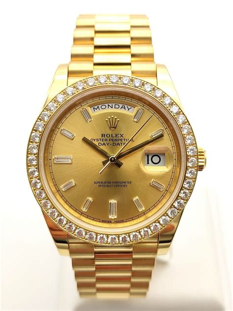 rolex ladies baguette bezel|Rolex diamond watch price.